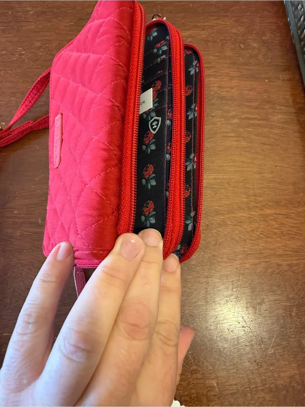 Vera Bradley Quilted Crossbody Wallet - Red